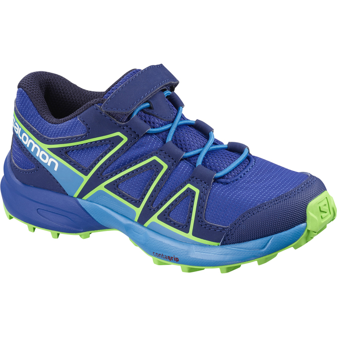SALOMON SPEEDCROSS BUNGEE K Philippines - Kids' Trail Running Shoes - Deep Blue | 563812-UVW
